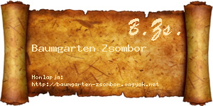 Baumgarten Zsombor névjegykártya